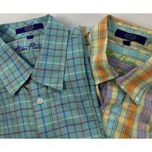 Allen Flusser Plaid Multi Color Long Sleeve Button Down Shirt Bundle Size Large